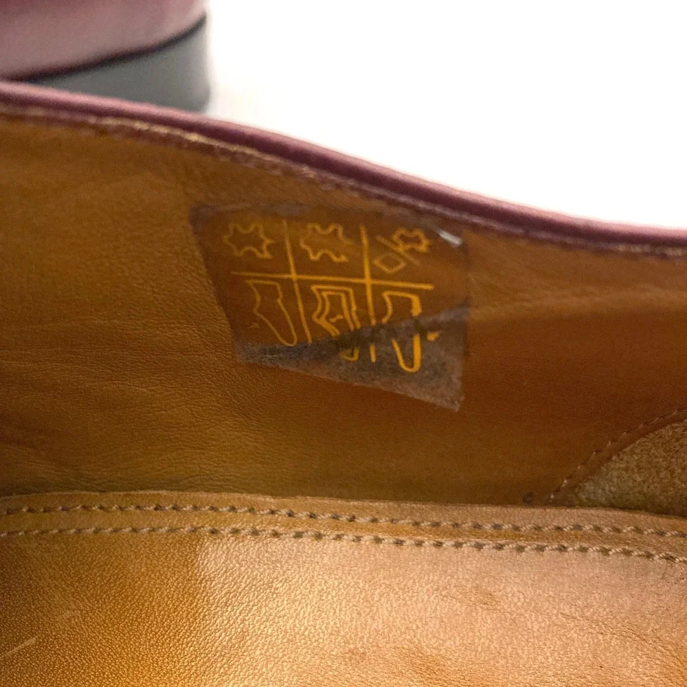 Lands End Burgundy‎ Leather Oxford Shoes Mens 10 M Lace Up Leather Lined